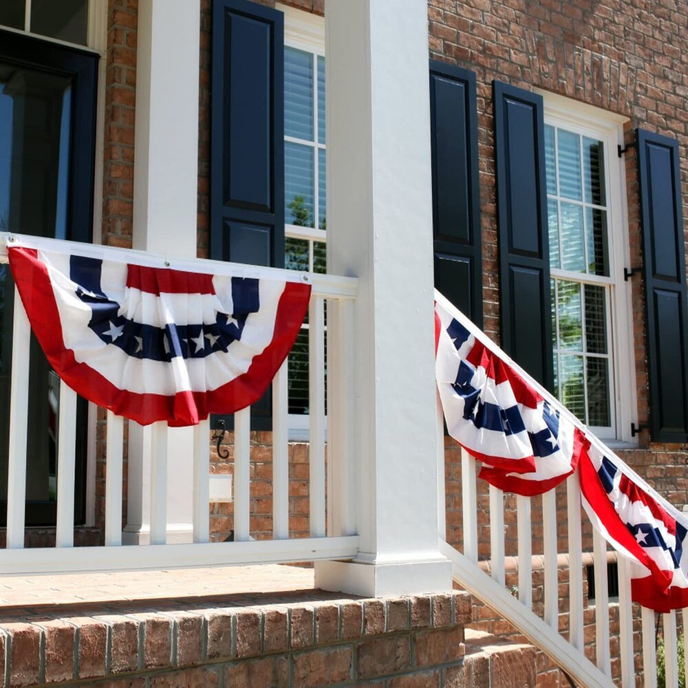 American Patriotic Bunting Flag, American Flag Bunting1.5x3Ft for Outside - Picture 6 of 7
